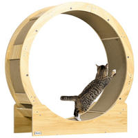 PawHut Katzenlaufrad Eiche Papier B/H/L: ca. 33,5x94x91 cm Katzenlaufrad - Eiche (91,00/33,50/94,00cm) - PawHut