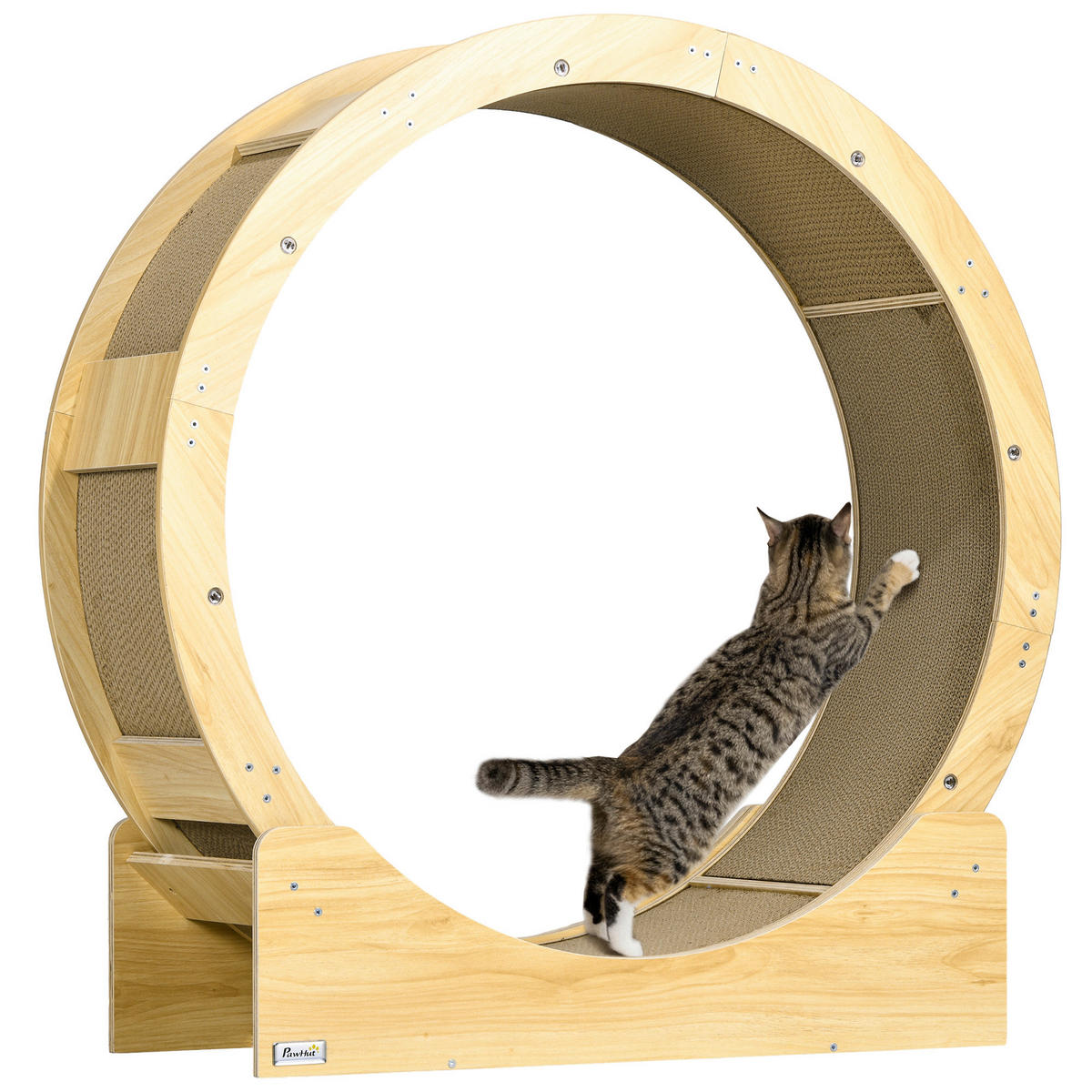 PawHut Katzenlaufrad Eiche Papier B/H/L: ca. 33,5x94x91 cm Katzenlaufrad - Eiche (91,00/33,50/94,00cm) - PawHut