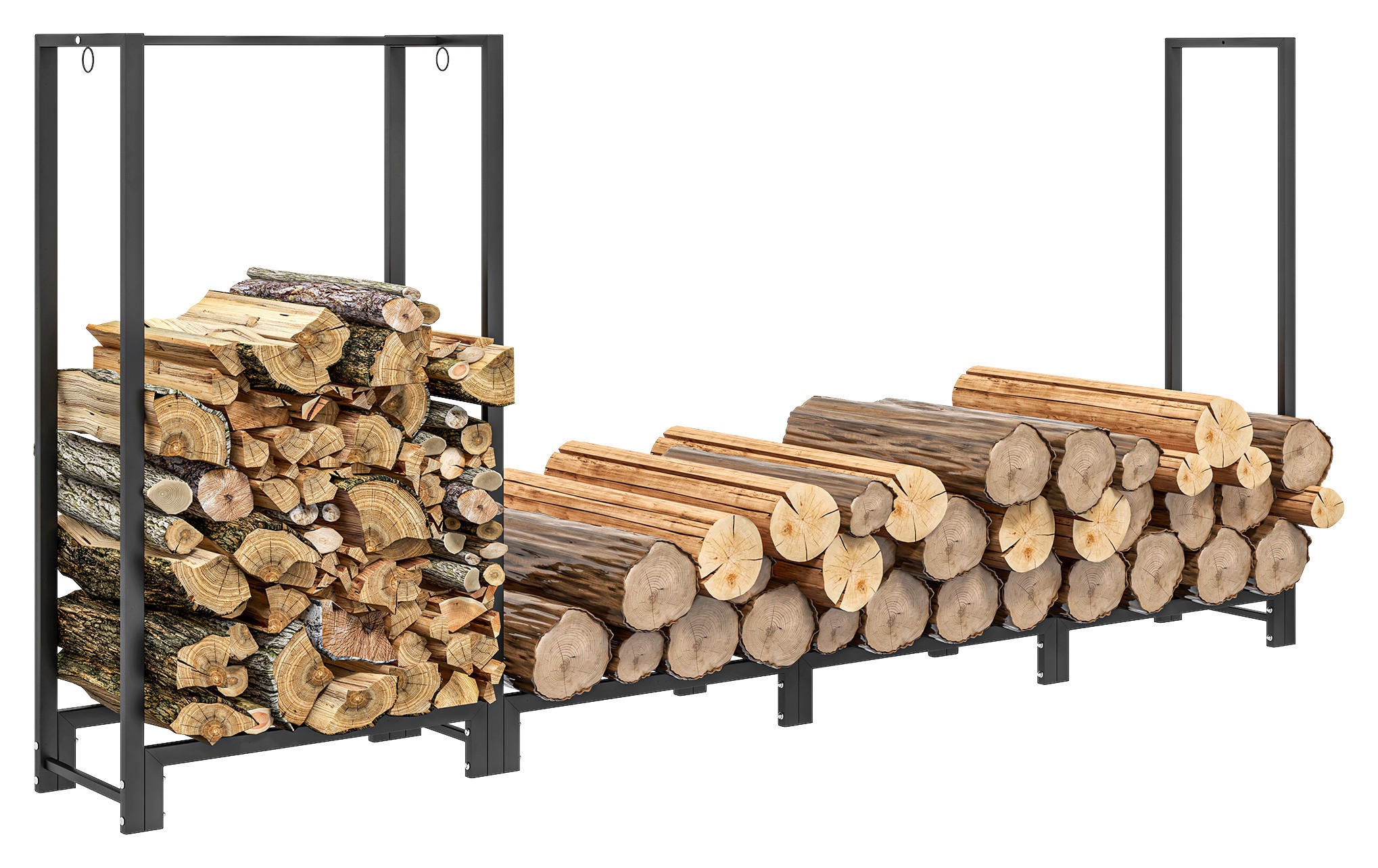 Outsunny Kaminholzregal schwarz B/H/L: ca. 32x115x240 cm Kaminholzregal - schwarz (240,00/32,00/115,00cm) - Outsunny
