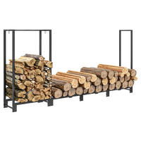 Outsunny Kaminholzregal schwarz B/H/L: ca. 32x115x240 cm Kaminholzregal - schwarz (240,00/32,00/115,00cm) - Outsunny
