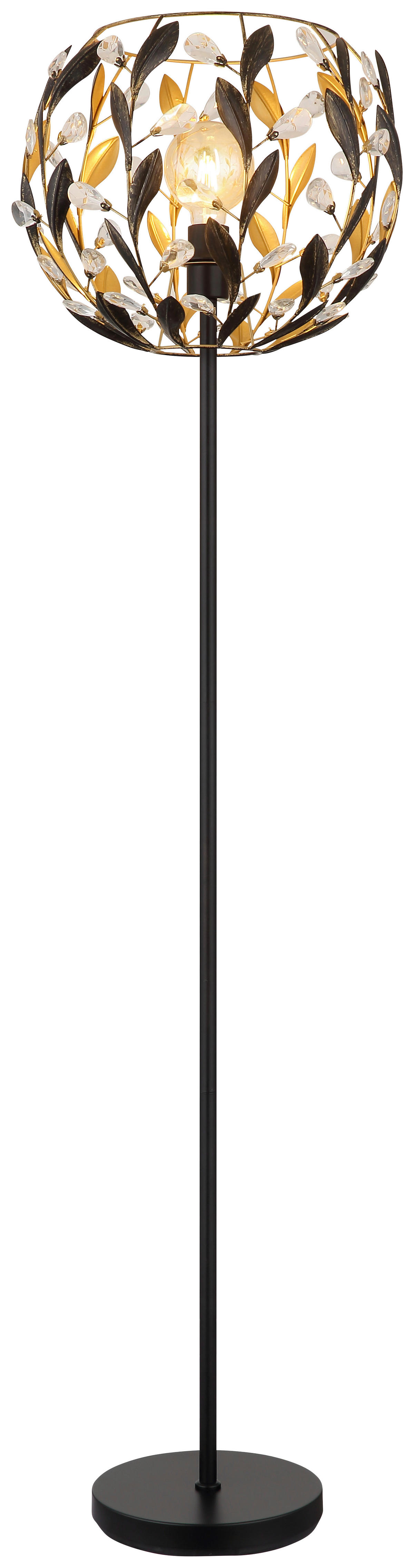 GLOBO Stehleuchte MIKA 15759S schwarz gold Metall H/D: ca. 157x40 cm E27 1 Brennstellen MIKA - gold/schwarz (40,00/157,00cm) - GLOBO