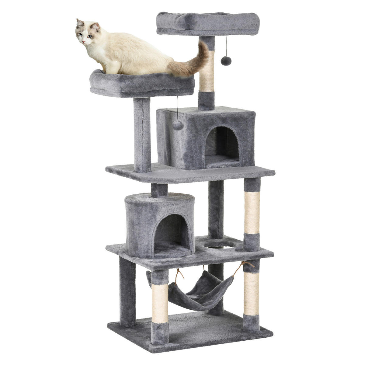 PawHut Kratzbaum grau Polypropylen B/H/L: ca. 50x60x145 cm Kratzbaum - grau (145,00/50,00/60,00cm) - PawHut