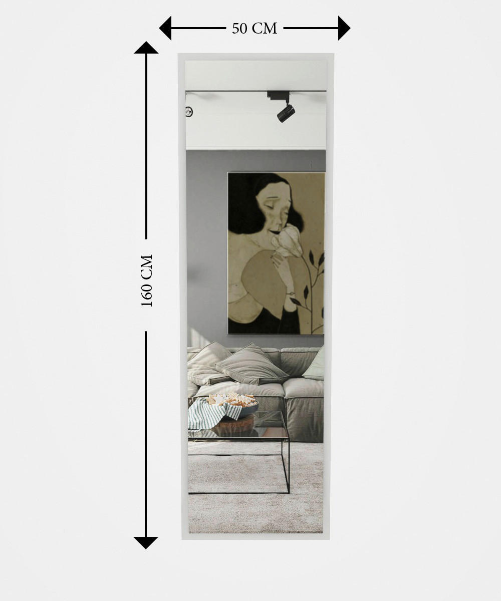 Standspiegel Tesa weiß Glas B/H/T: ca. 50x160x2,2 cm Tesa - weiß (50,00/160,00/2,20cm) - moebel17