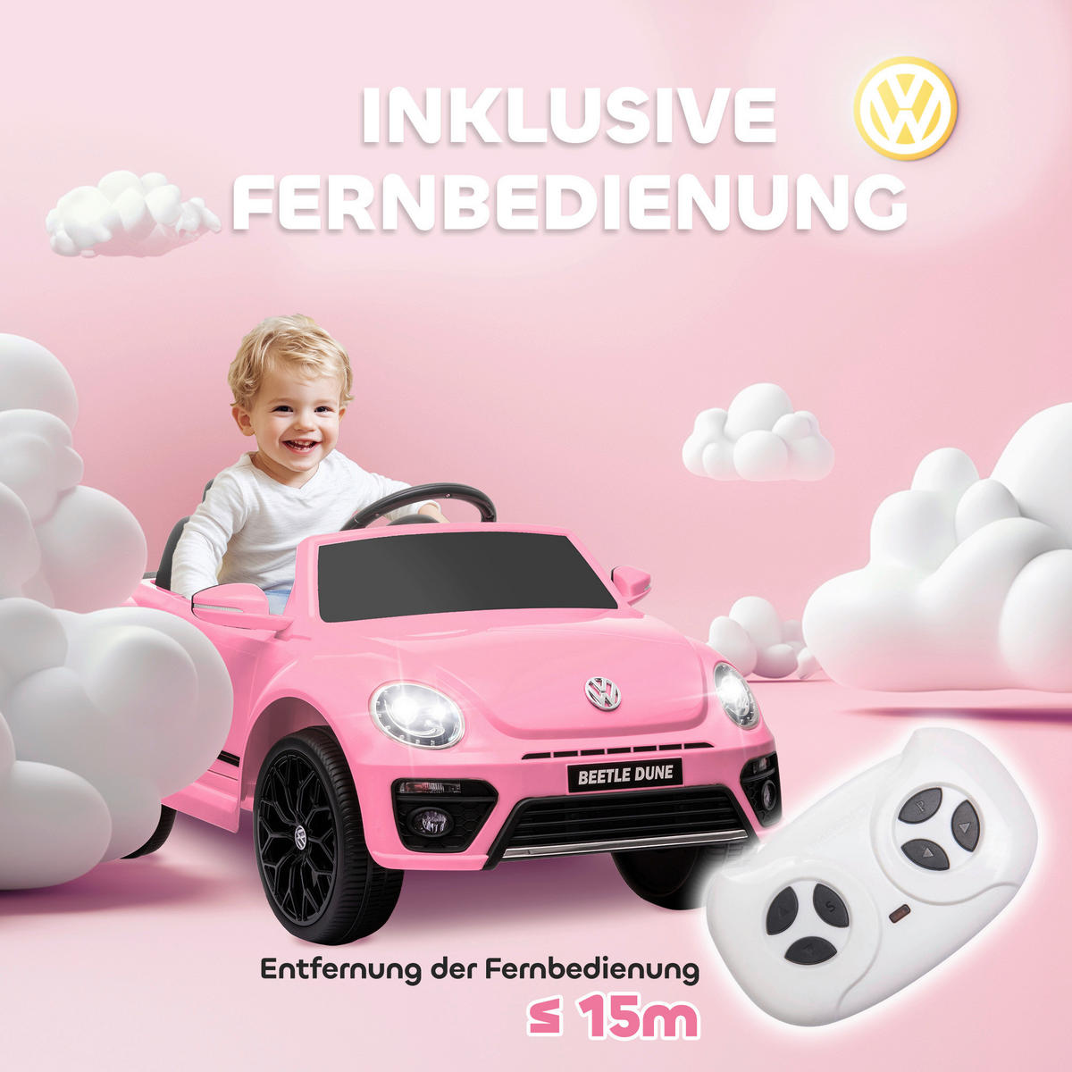 AIYAPLAY Kinder Elektroauto rosa B/H/L: ca. 56,5x46x97 cm Kinder_Elektroauto - rosa (97,00/56,50/46,00cm) - AIYAPLAY