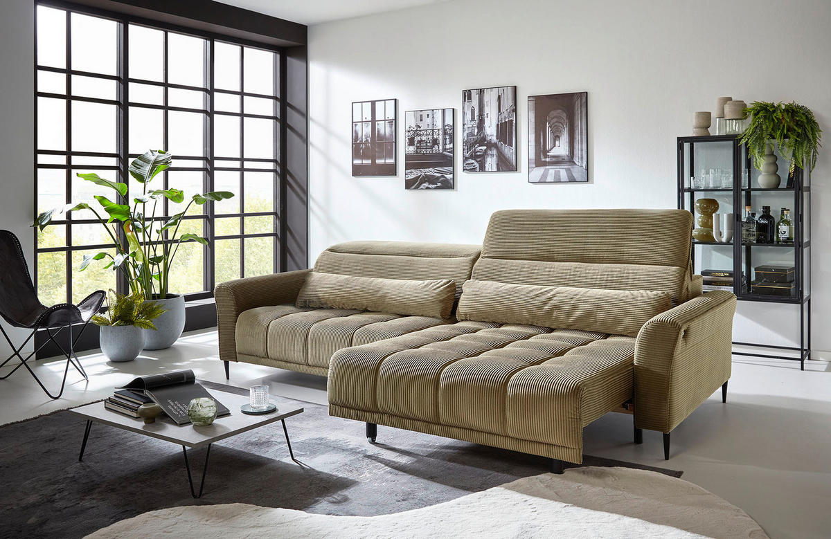 Big Sofa Logan grün Microfaser B/H/T: ca. 280x108x118 cm Logan - schwarz/grün (280,00/108,00/118,00cm)