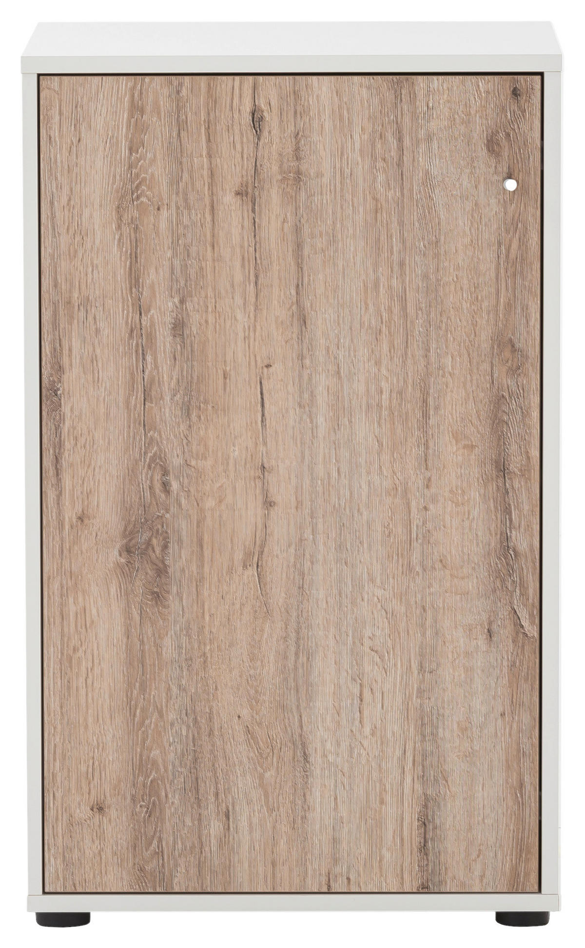 Midischrank Serie 400 perlweiß Optik Wildeiche Nachbildung B/H/T: ca. 50,9x83,6x41 cm Serie 400 - (50,90/83,60/41,00cm) - Möbelpartner