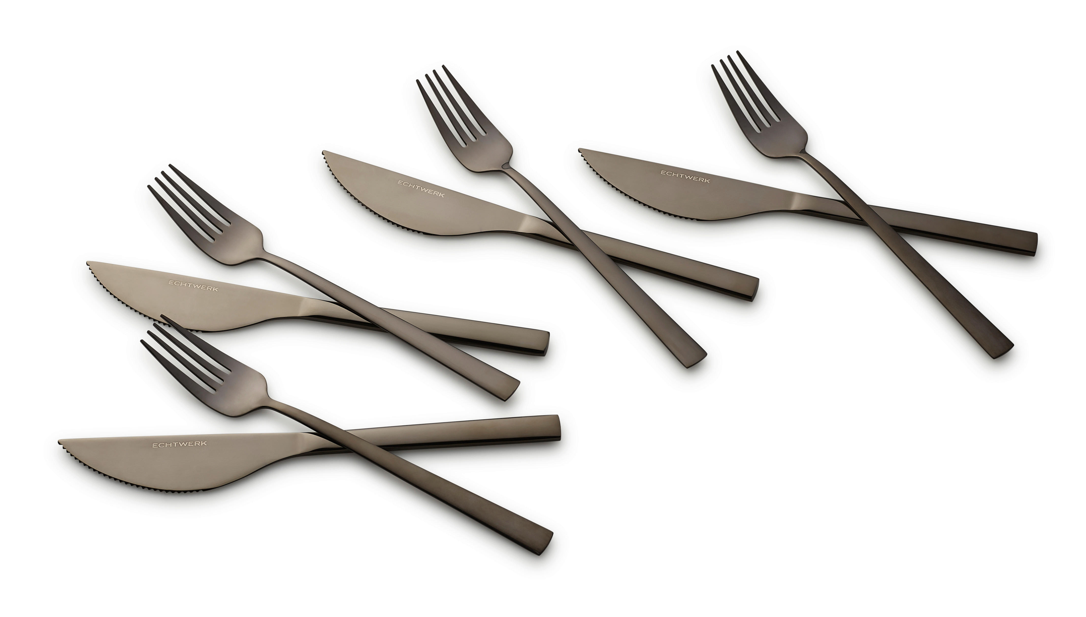 ECHTWERK Besteckset schwarz Edelstahl 8 tlg. Pizzabesteckset_8tlg. - schwarz (28,00/26,20/2,50cm) - ECHTWERK