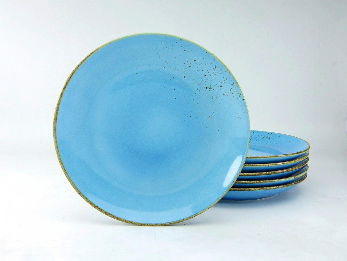 CreaTable Teller NATURE COLLECTION blau Steinzeug D: ca. 27 cm NATURE COLLECTION - blau (27,00cm) - CreaTable