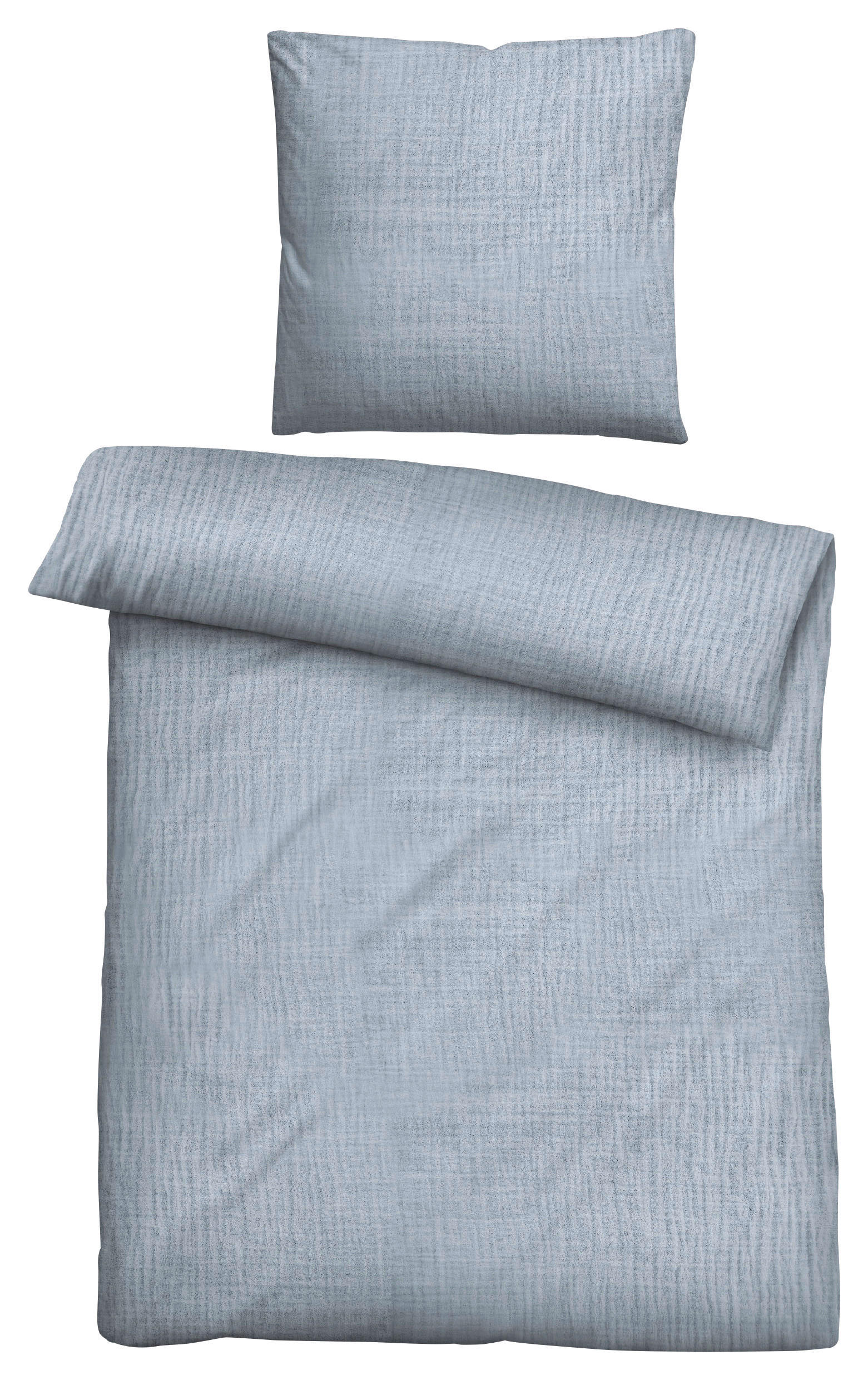 Baumwoll Bettwäsche Musselin Bettwäsche_Musselin blau 135x200 - blau (135,00/200,00cm)