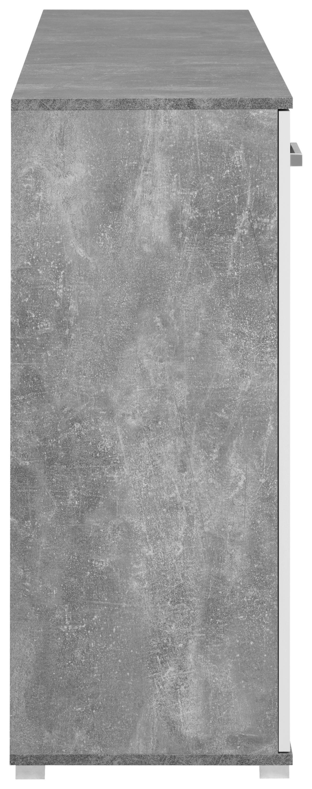 Sideboard Volos Beton Optik weiß B/H/T: ca. 160x90x38 cm Volos - weiß (160,00/90,00/38,00cm)