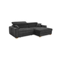 Ecksofa dunkelgrau Flachgewebe B/H/T: ca. 277x109x187 cm Slider_Ecksofa - Eiche/dunkelgrau (277,00/109,00/187,00cm)