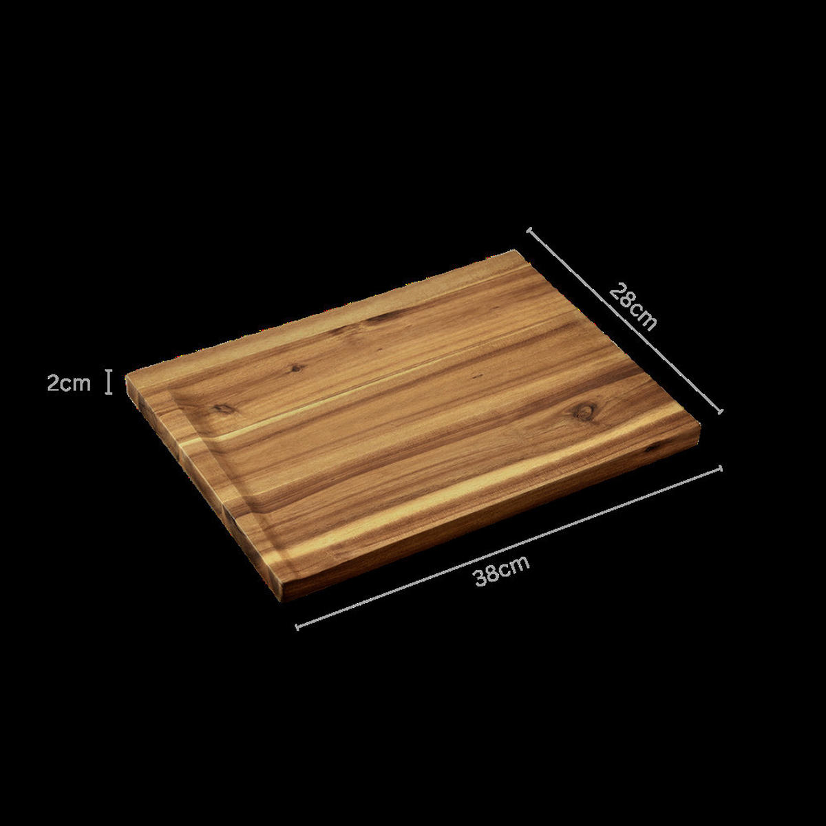 Kesper Tranchierbrett braun Akazie B/H/L: ca. 28x2,8x38 cm Tranchierbrett - braun (38,00/28,00/2,80cm) - Kesper