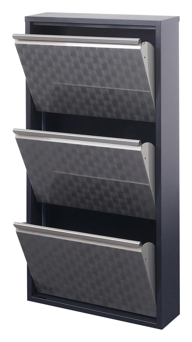 Schuhkipper Clip silber lackiert Optik anthrazit B/H/T: ca. 50x105x13,5 cm Clip - anthrazit/silber (50,00/105,00/13,50cm)