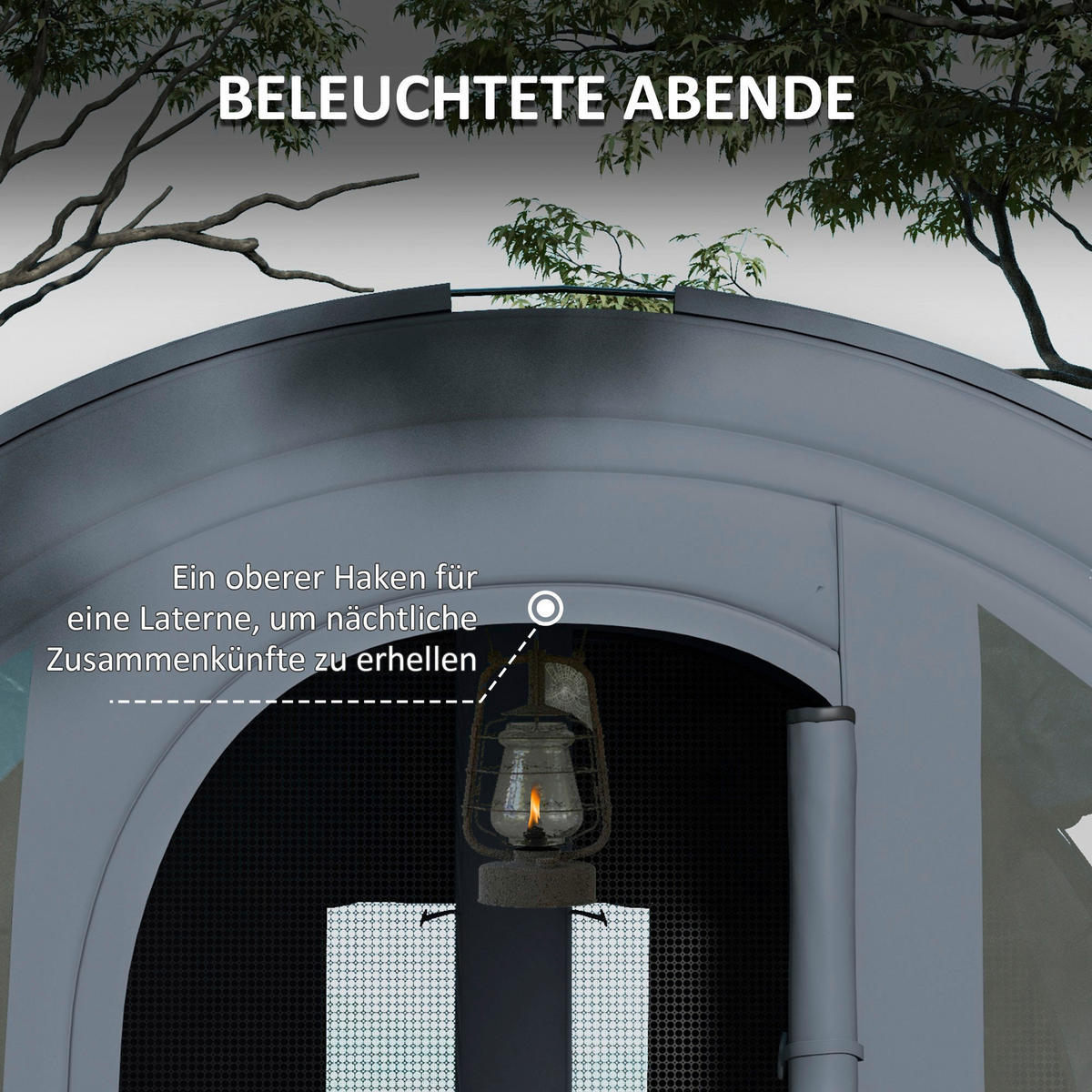 Outsunny Campingzelt B/H/L: ca. 260x200x480 cm Campingzelt - grau (480,00/260,00/200,00cm) - Outsunny