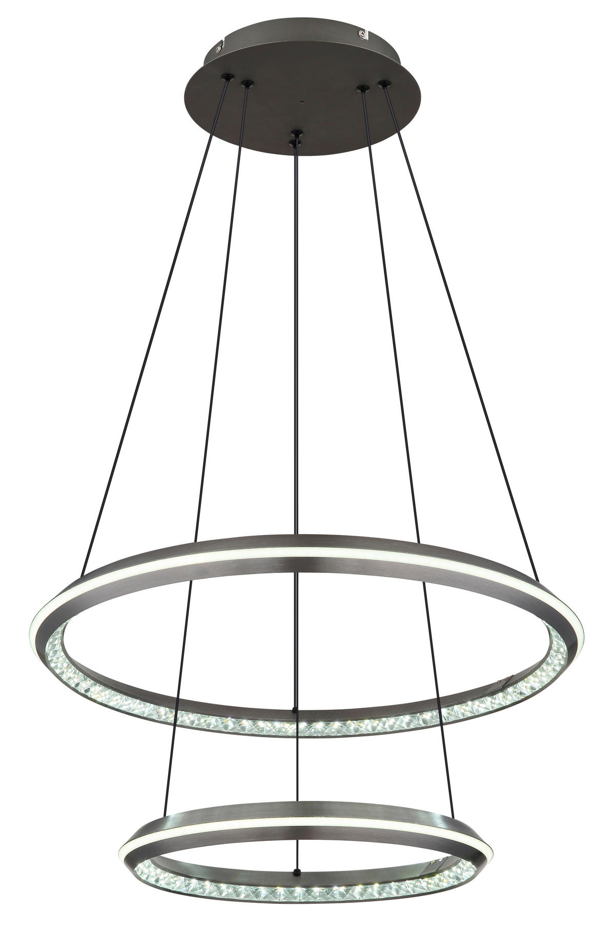 GLOBO LED-Pendelleuchte ALAINA 67329-50H klar grau Opal Metall Kunststoff H/D: ca. 150x60 cm 1.0 Brennstellen ALAINA - klar/Opal (60,00/150,00cm) - GLOBO