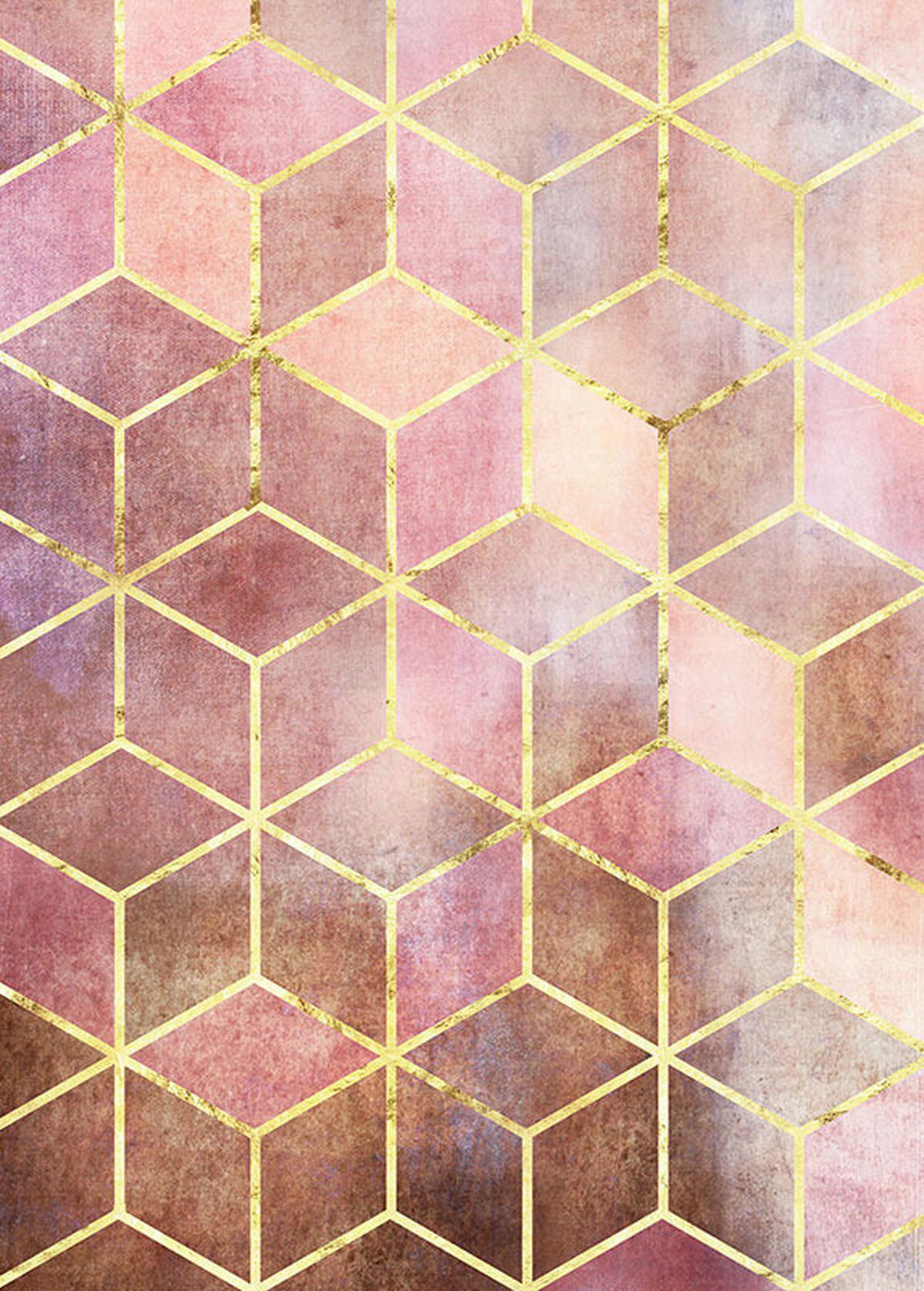 Komar Poster Mosaik Rosso Abstrakt B/L: ca. 50x70 cm Mosaik Rosso - (50,00/70,00cm) - Komar
