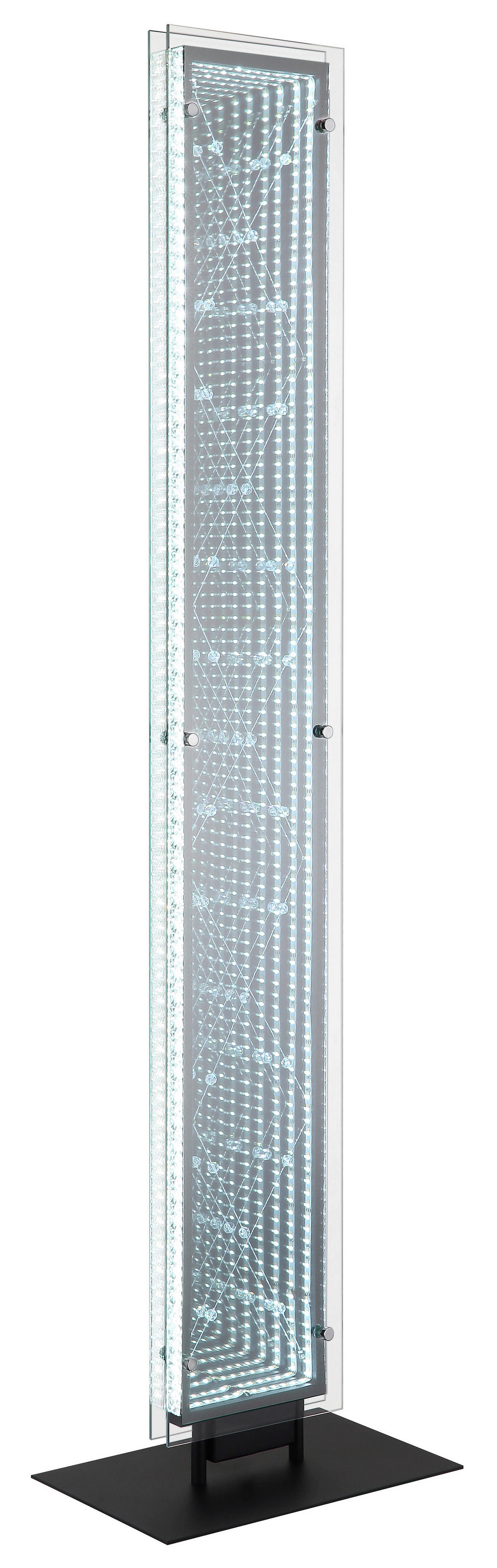 GLOBO Stehleuchte schwarz klar Kunststoff Aluminium Glas B/H/L: ca. 20x117x30 cm 1 Brennstellen Mirrora - klar/schwarz (30,00/20,00/117,00cm) - GLOBO