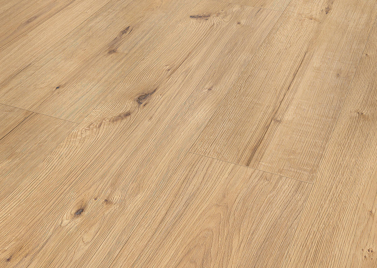 Laminatboden Eiche beige ca. 2,158 m² im Paket  B/L: ca. 28x128,5 cm pro Paket Eiche beige ca. 2,158 m² im Paket - Greige (28,00/128,50cm)
