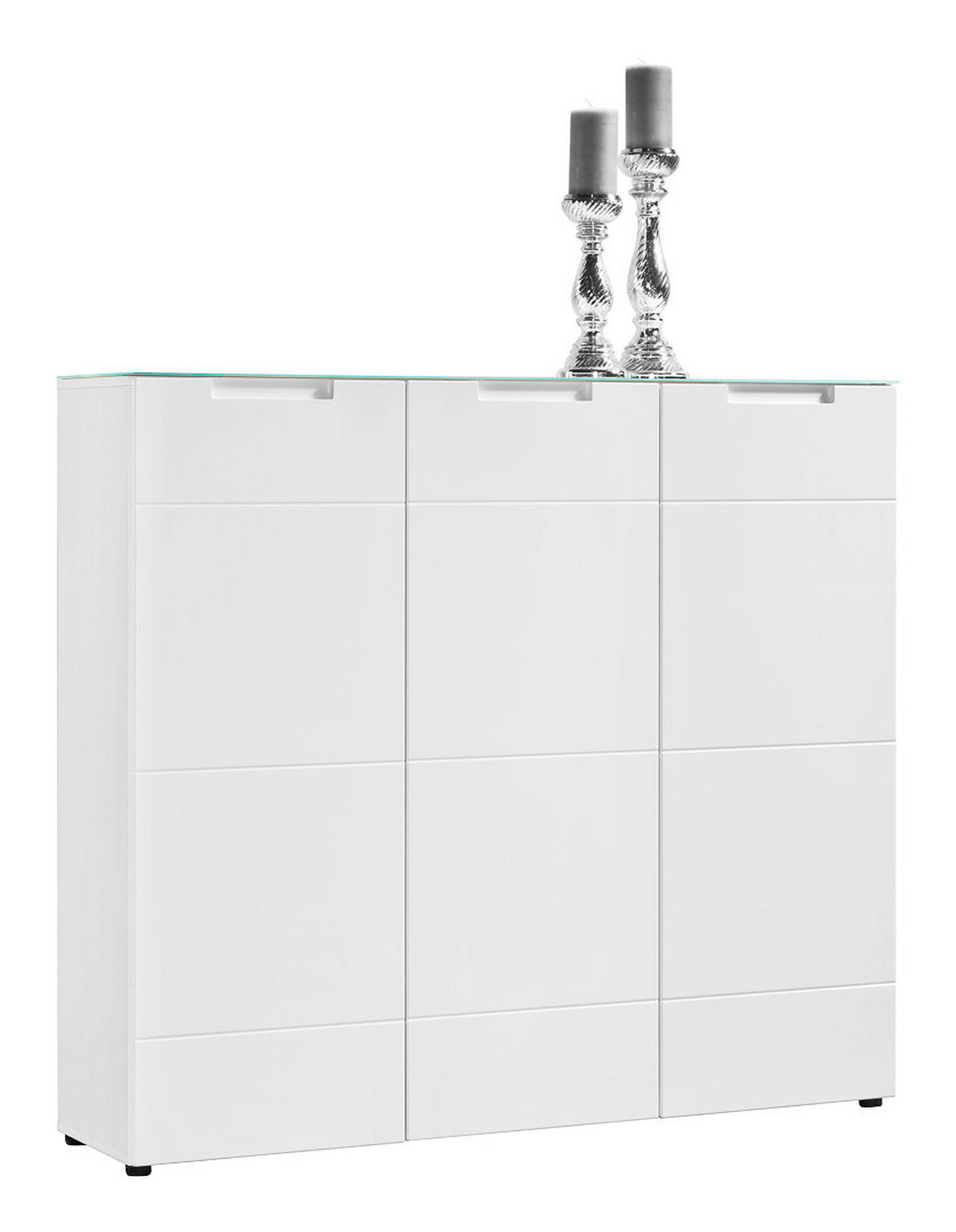 Kommode Mailand 13 weiß weiß Hochglanz B/H/T: ca. 135x120x34 cm Mailand 13 - weiß (135,00/120,00/34,00cm)