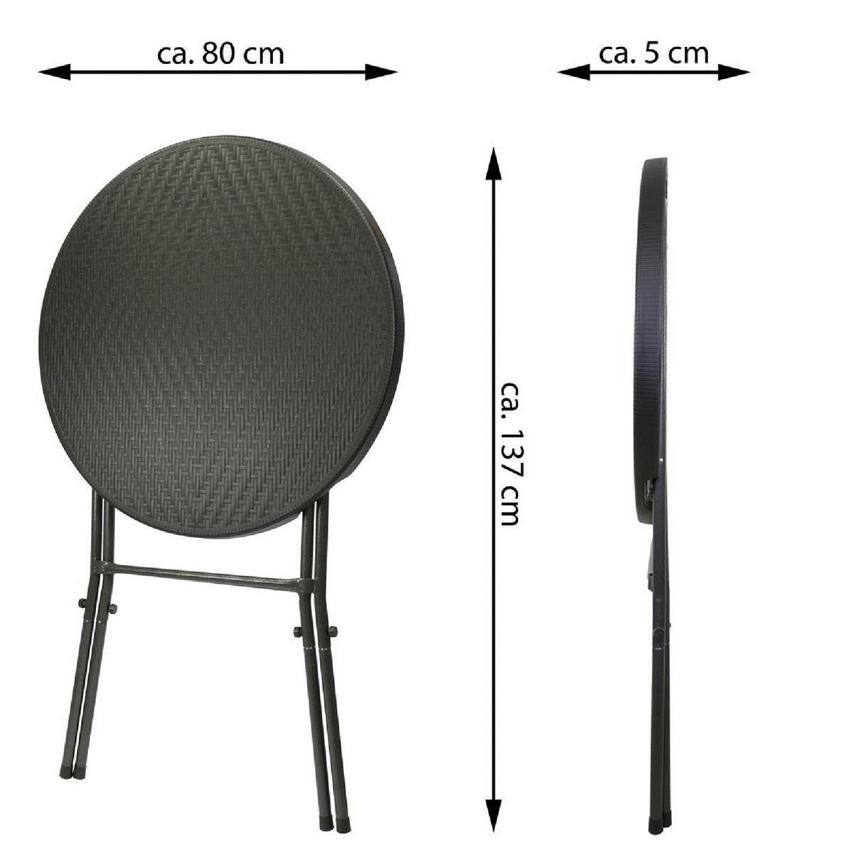 VCM Stehtisch schwarz Kunststoff H/D: ca. 110x80 cm Stehtisch - schwarz (80,00/110,00cm) - VCM