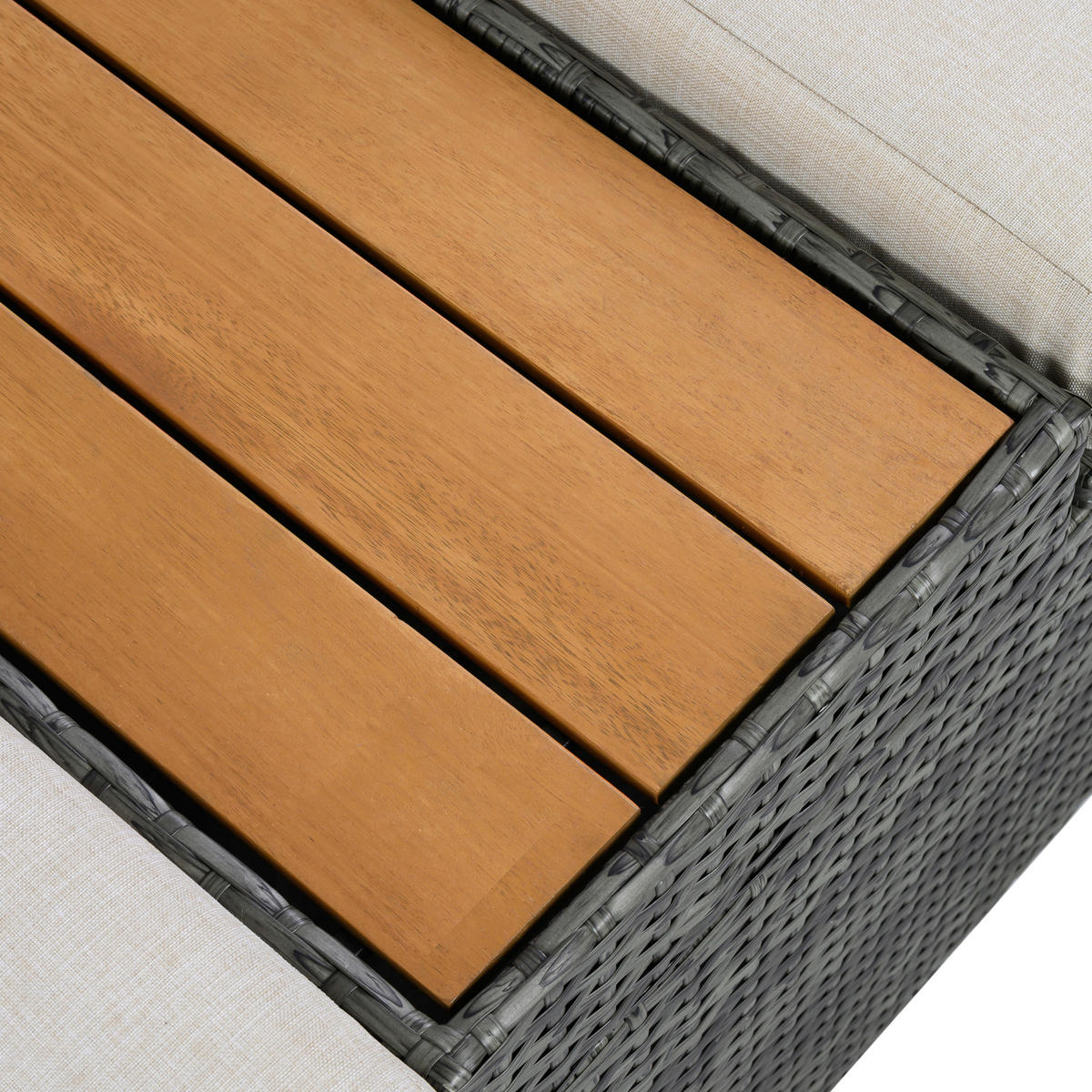 POCOline Gartenliege beige Stahl Doppel-Sonnenliege - beige/grau - POCOline