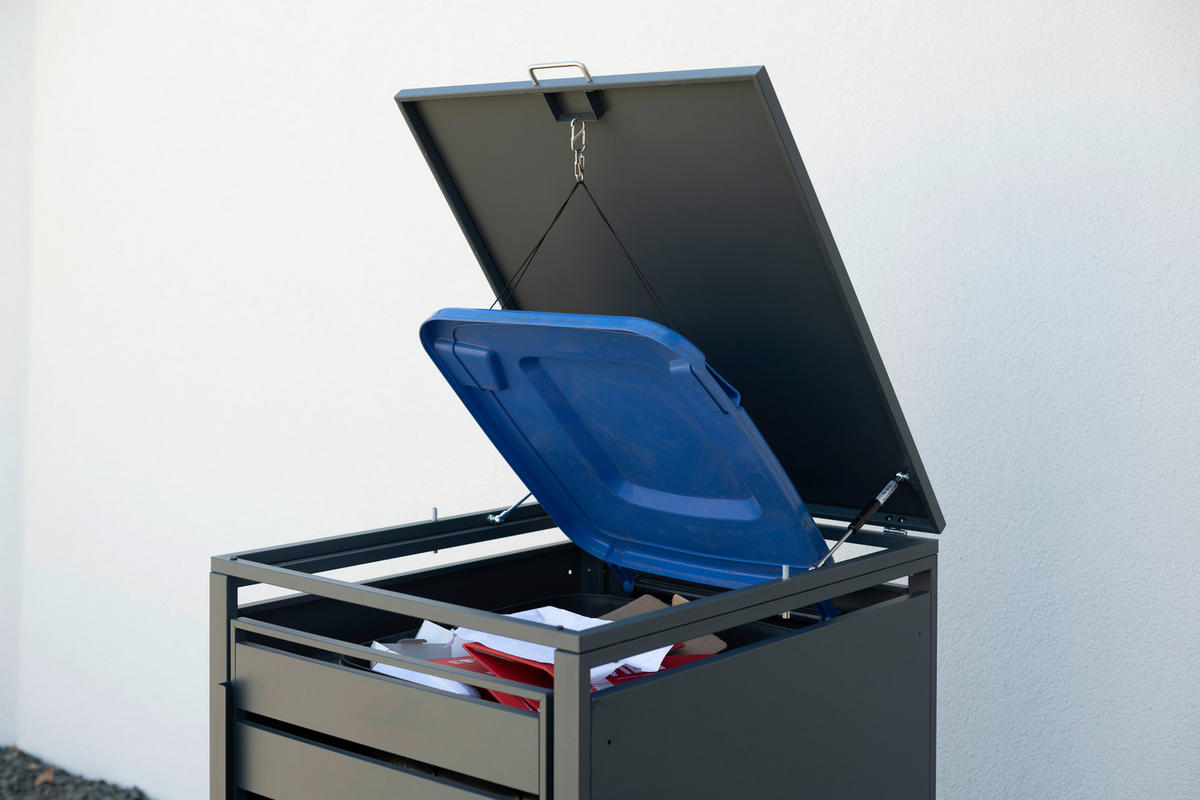 Westmann Mülltonnenbox 1-fach Kubus anthrazit B/H/L: ca. 80x116x60 cm 1-fach Kubus - anthrazit (60,00/80,00/116,00cm) - Westmann