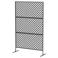 Outsunny Raumteiler schwarz Stahl B/H/L: ca. 45x198x122 cm Raumteiler - schwarz (122,00/45,00/198,00cm) - Outsunny