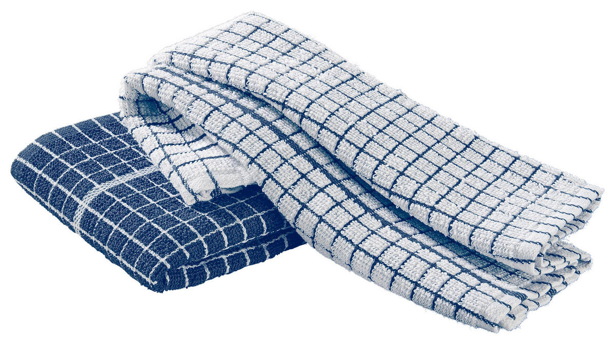 Geschirrtuch Geschirrtuch_Frottee_2erPack blau - blau/weiß (40,00/60,00cm) - POCOline