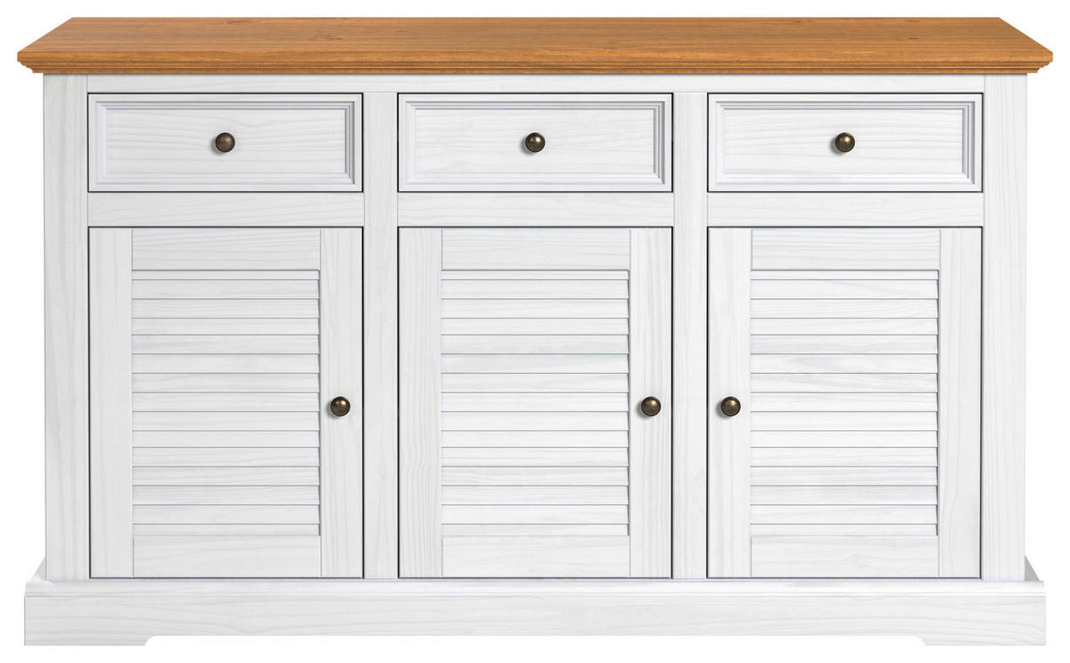 Kommode Breda B/H/T: ca. 154x89x42 cm Breda - weiß/honig (154,00/89,00/42,00cm)