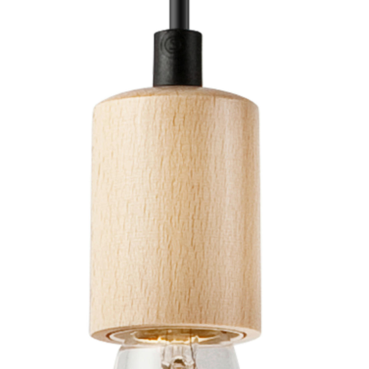 Lamkur Pendelleuchte LEON 34799 natur Stahl Holz H/L: ca. 74x60 cm E27 3 Brennstellen Leon - natur (60,00cm) - Lamkur