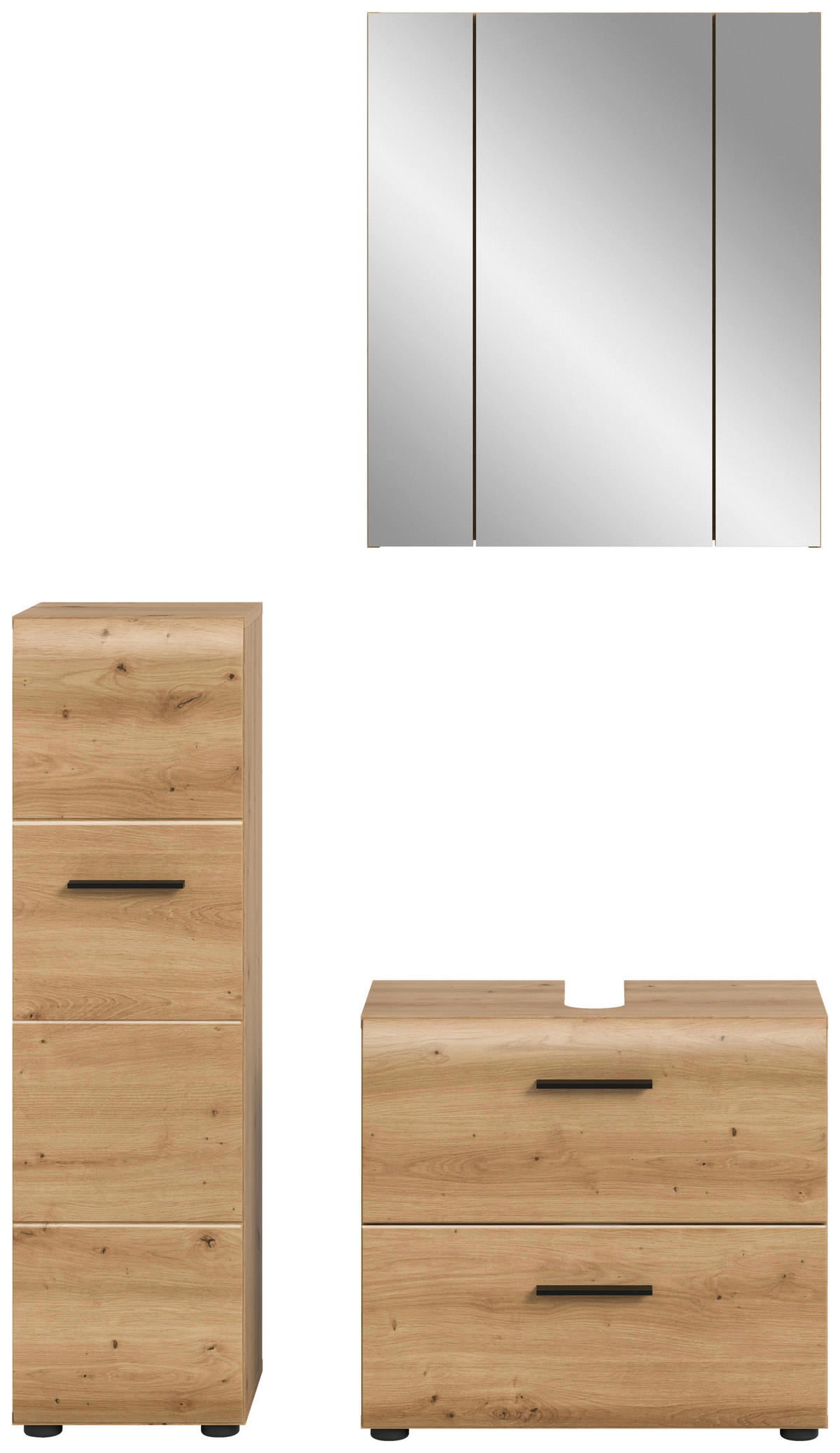 Badezimmer-Set Ice Artisan Oak Nachbildung B/H/T: ca. 105x185x30 cm Ice - (105,00/185,00/30,00cm) - xonox.home