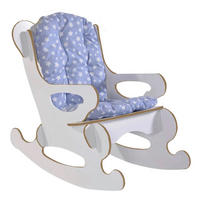 Schaukelstuhl 80108980 weiß blau B/H/T: ca. 45x61x70 cm 80108980 - blau/weiß (45,00/61,00/70,00cm) - moebel17