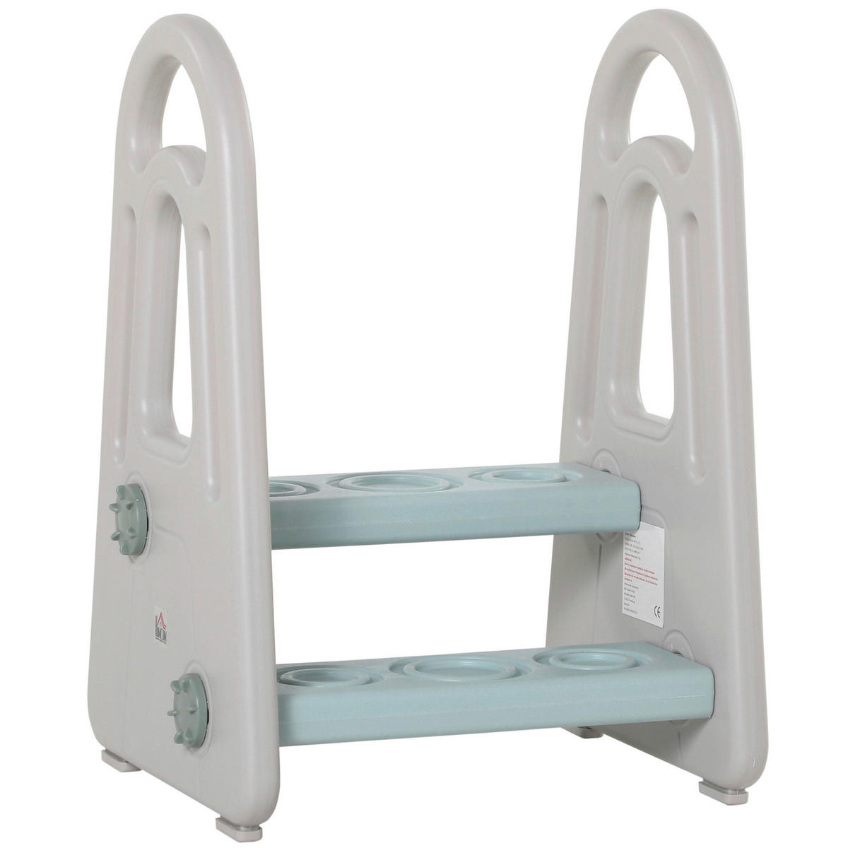 HOMCOM Hocker Polyethylen B/H/L: ca. 38,5x43,5x61 cm Trittschemel - blau (61,00/38,50/43,50cm) - HOMCOM