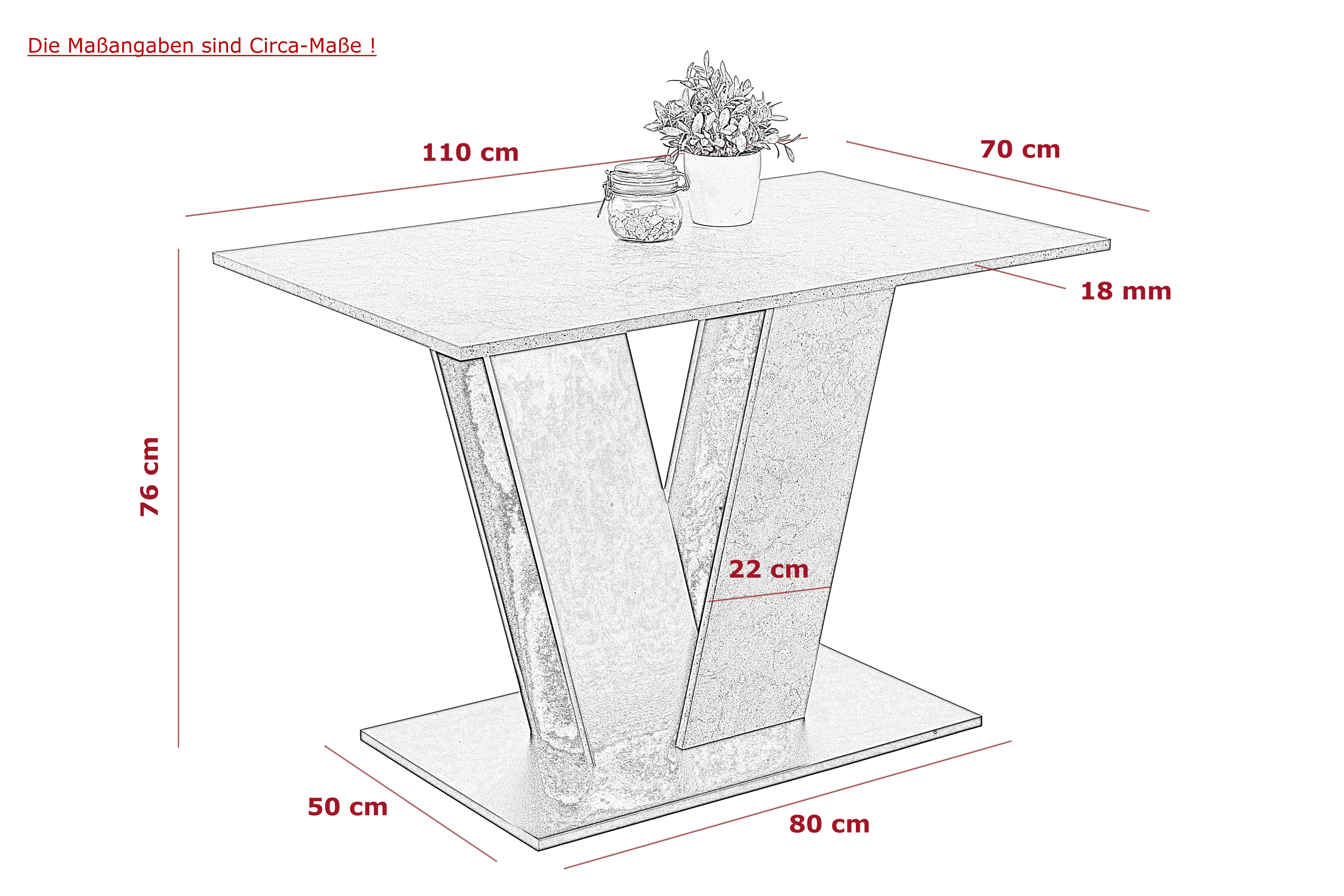 Essgruppe Elbe Holzwerkstoff B/H/T: ca. 110x76x70 cm Elbe - (110,00/76,00/70,00cm) - Hela