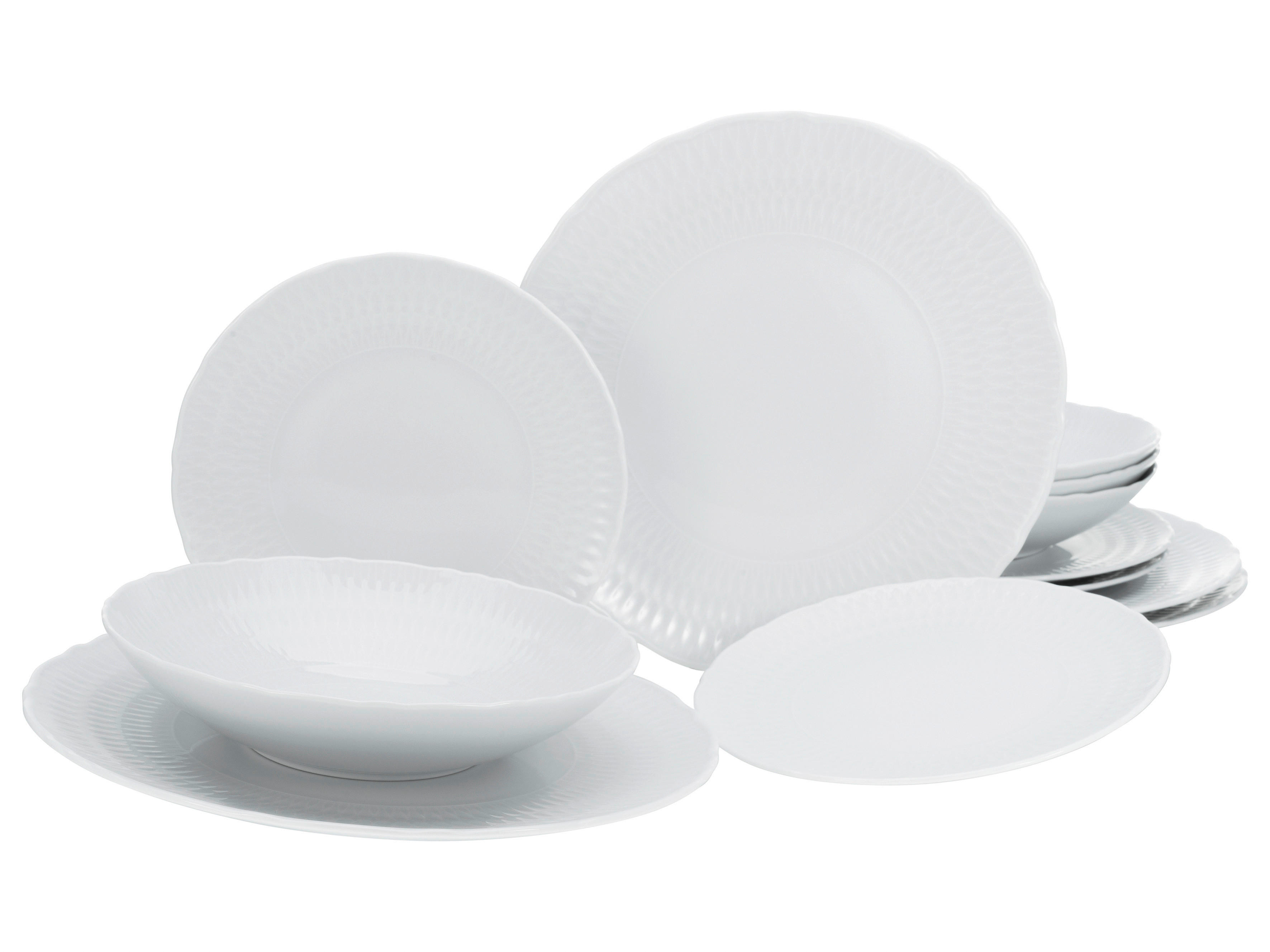 CreaTable Tafelservice SOFIA - White weiß Porzellan 12 tlg. SOFIA - White - weiß - CreaTable