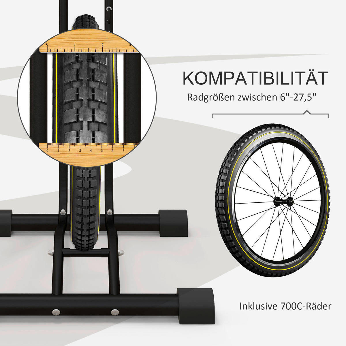 SPORTNOW Fahrradständer schwarz schwarz B/H/L: ca. 44x118x45 cm Fahrradständer - schwarz (45,00/44,00/118,00cm) - SPORTNOW
