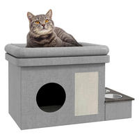 PawHut Katzen-Zubehör grau Spanplatte B/H/L: ca. 48x78x49,5 cm Katzenhöhle - grau (49,50/48,00/78,00cm) - PawHut