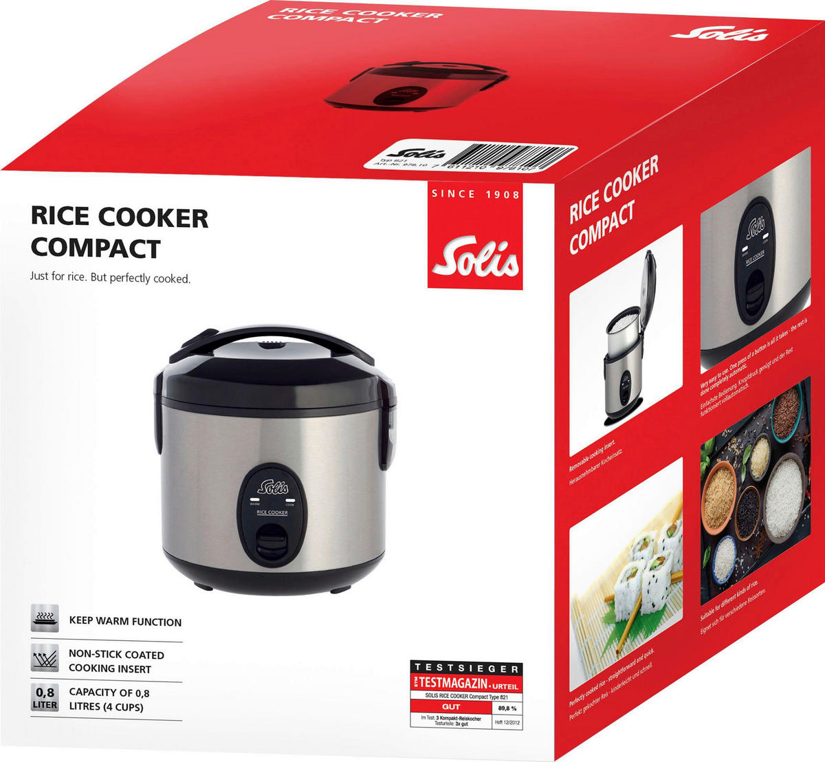 Solis Reiskocher schwarz Edelstahl Compact - schwarz - Solis