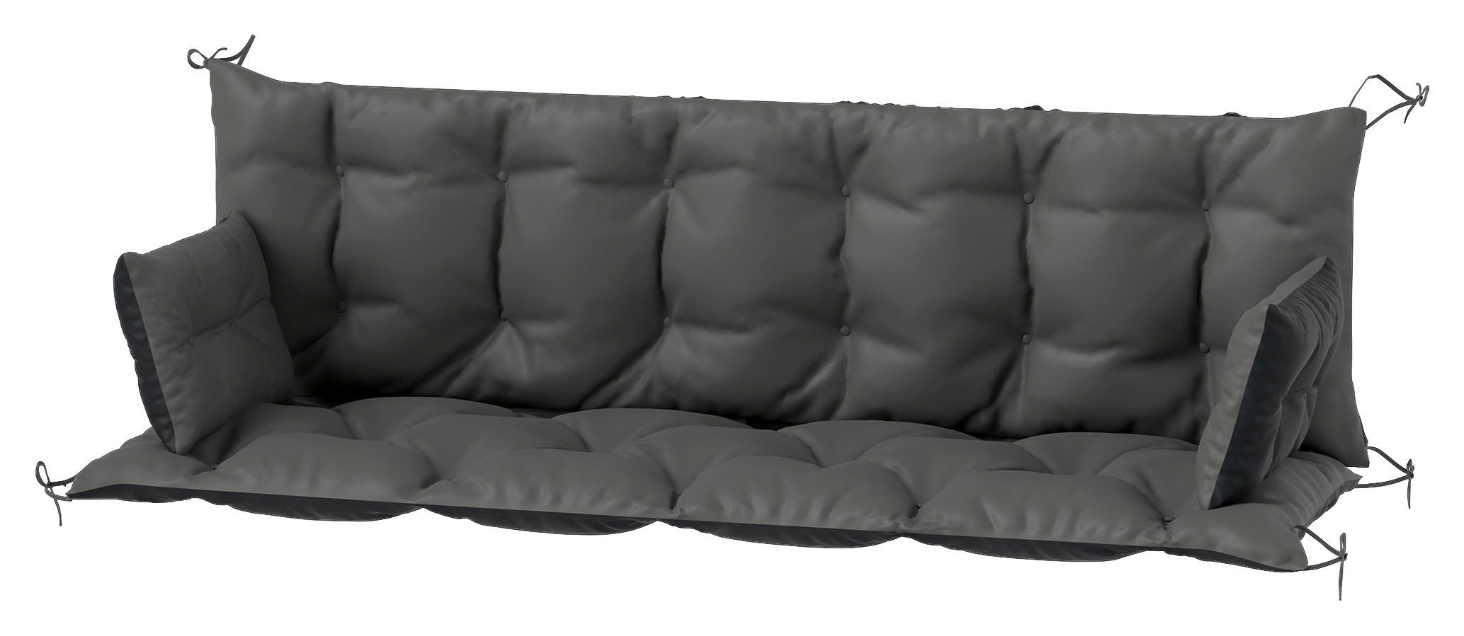 Outsunny Sitzkissen-Set schwarz Polyester B/H/L: ca. 110x8x180 cm Sitzkissen-Set - schwarz/dunkelgrau (180,00/110,00/8,00cm) - Outsunny