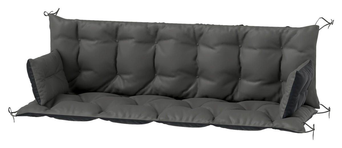 Outsunny Sitzkissen-Set schwarz Polyester B/H/L: ca. 110x8x180 cm Sitzkissen-Set - schwarz/dunkelgrau (180,00/110,00/8,00cm) - Outsunny