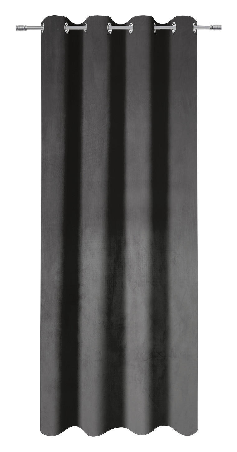 Ösenvorhang anthrazit B/L: ca. 135x245 cm Ösenvorhang_Samt - anthrazit (135,00/245,00cm)