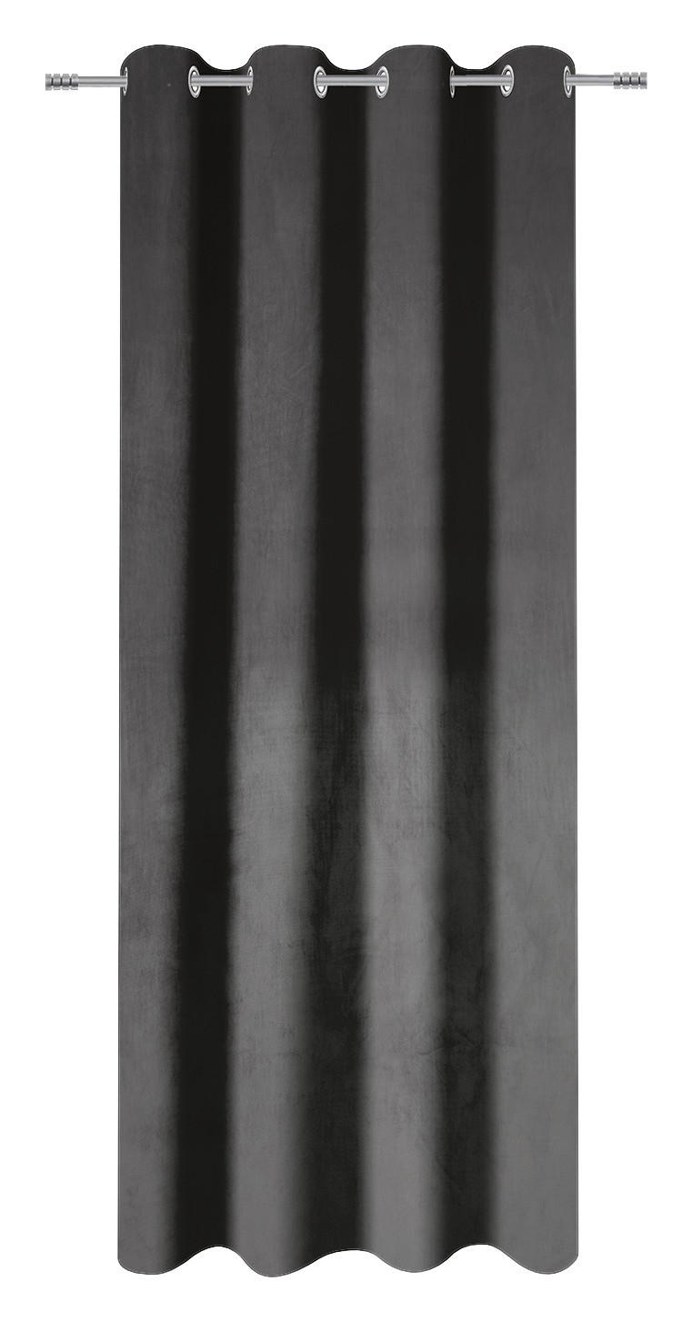 Ösenvorhang Samt anthrazit B/L: ca. 135x245 cm Samt - anthrazit (135,00/245,00cm)