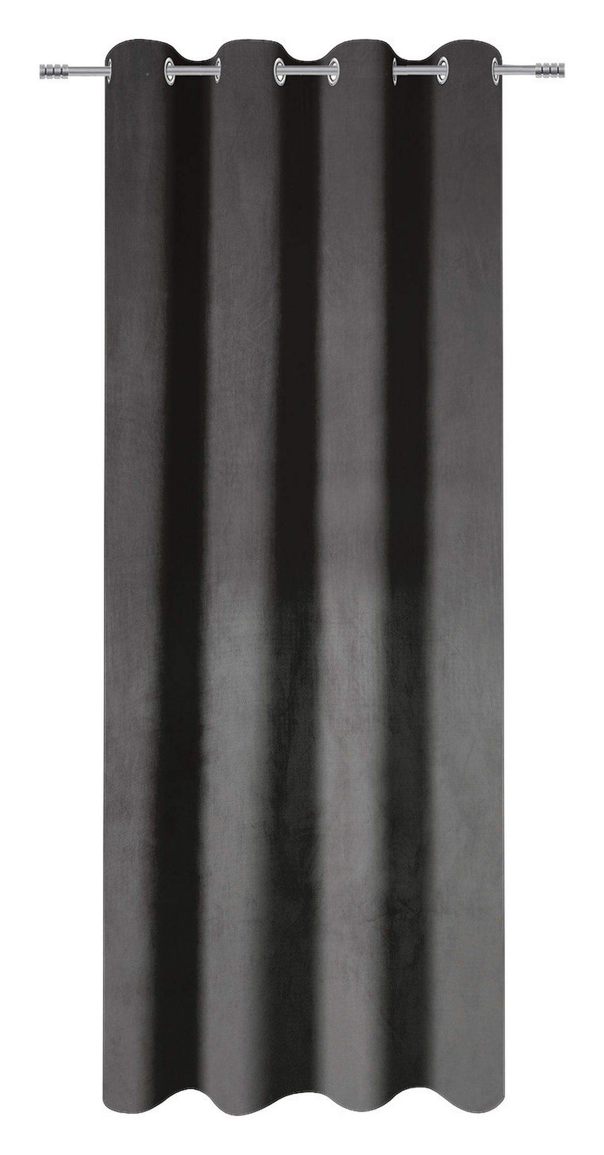 Ösenvorhang Samt anthrazit B/L: ca. 135x245 cm Samt - anthrazit (135,00/245,00cm)