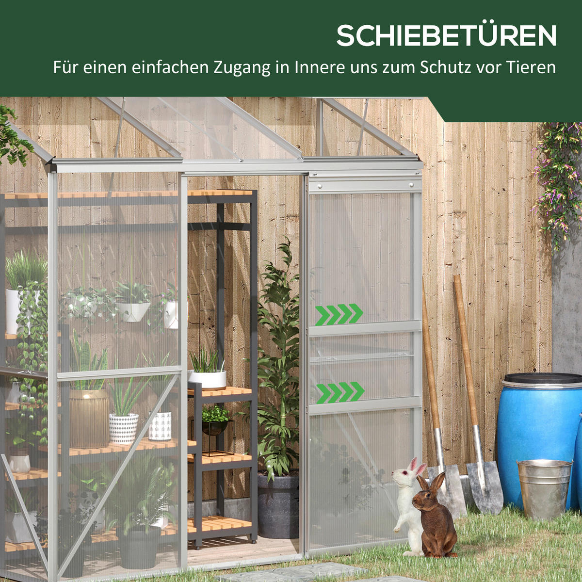Outsunny Gewächshaus B/H/L: ca. 68x196x192 cm Gewächshaus - silber (192,00/68,00/196,00cm) - Outsunny