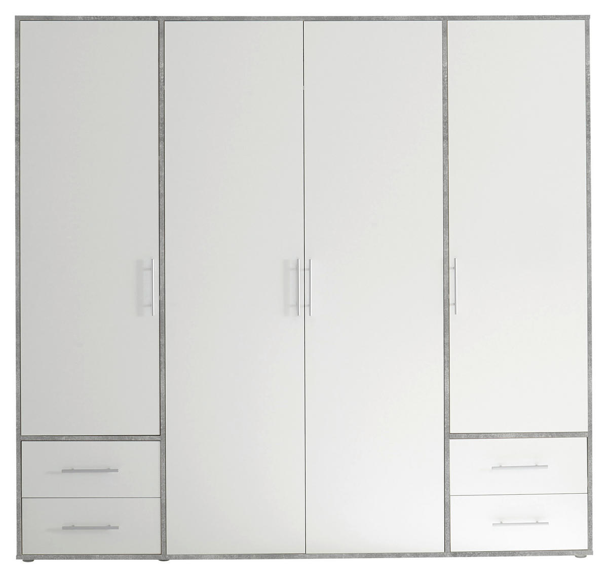 Kleiderschrank Valencia Beton Optik B/H/T: ca. 206x195x60 cm Valencia - Beton/weiß (206,00/195,00/60,00cm)
