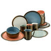 CreaTable Kombiservice RUSTIKAL - Collection multicolor Steingut 16 tlg. RUSTIKAL - Collection - multicolor - CreaTable