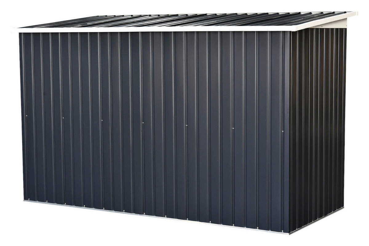 Outsunny Gartenschrank dunkelgrau Stahl B/H/L: ca. 130x173x277 cm Gartenschrank_mit_Schiebetür - dunkelgrau (277,00/130,00/173,00cm) - Outsunny