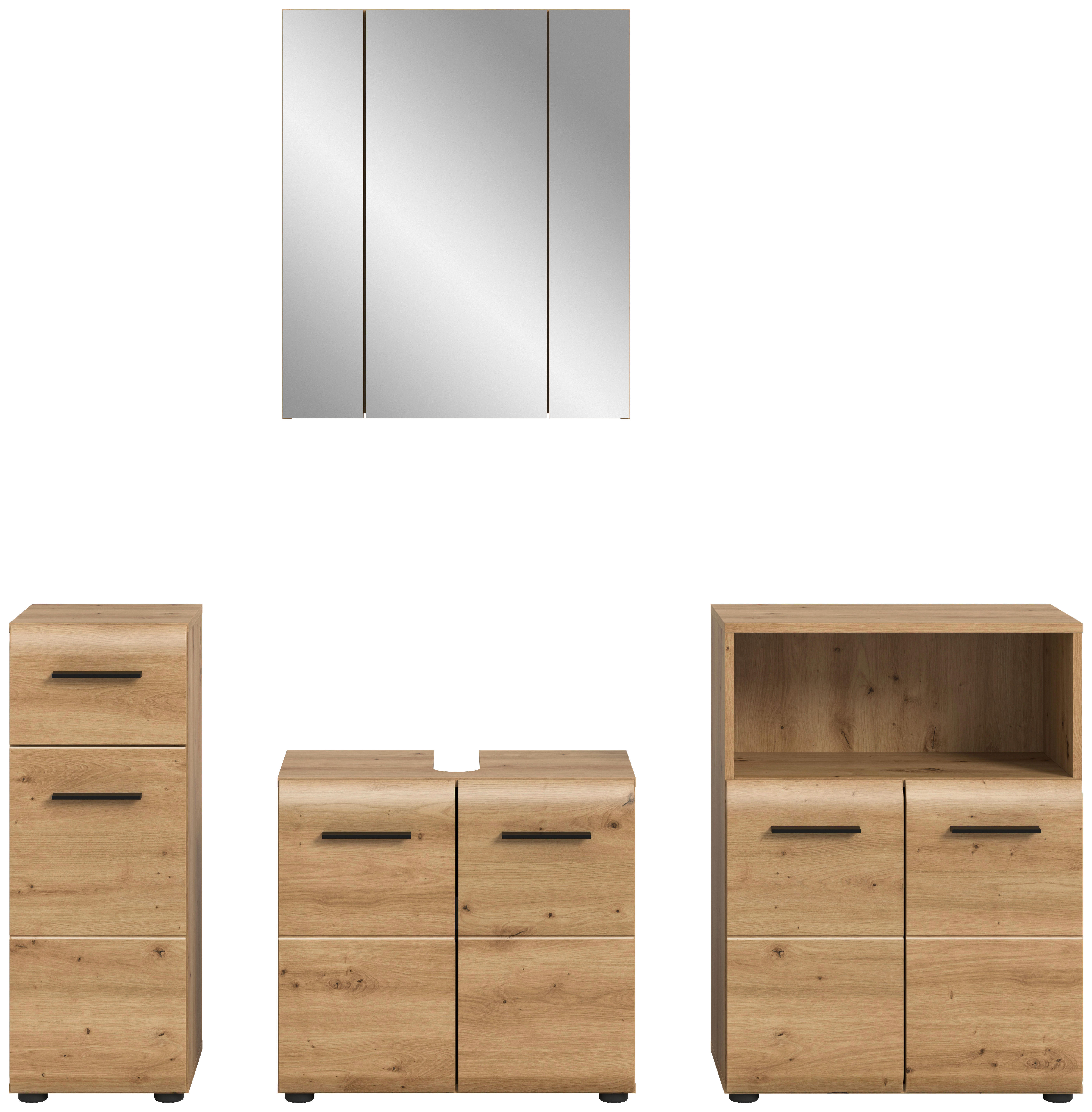 Badezimmer-Set Ice Artisan Oak Nachbildung B/H/T: ca. 180x185x30 cm Ice - (180,00/185,00/30,00cm) - xonox.home