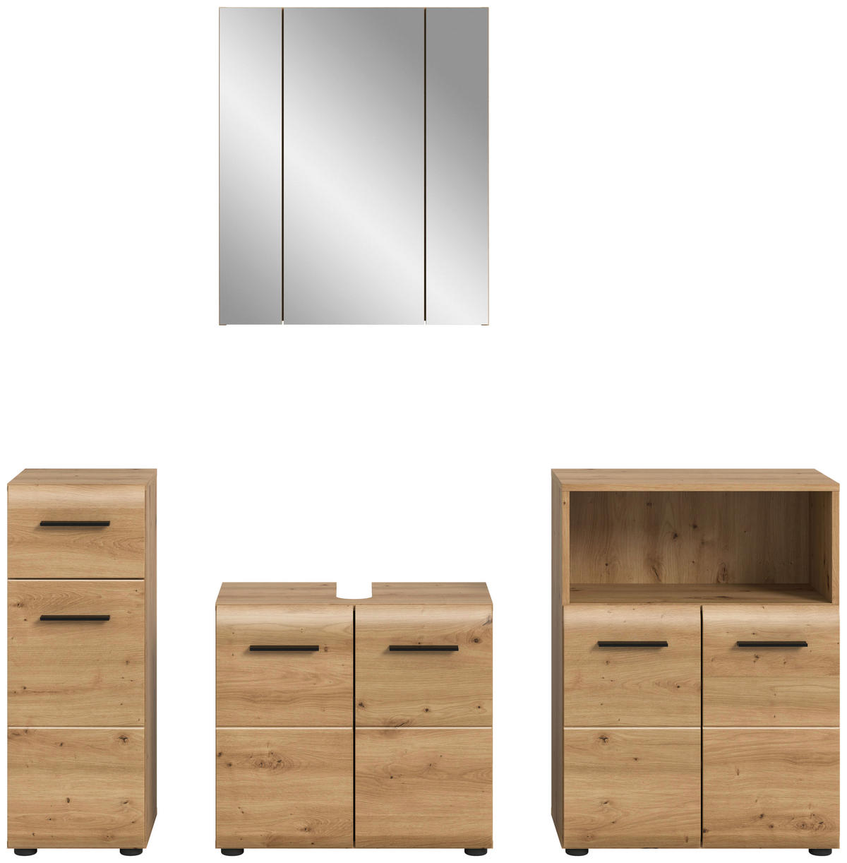 Badezimmer-Set Ice Artisan Oak Nachbildung B/H/T: ca. 180x185x30 cm Ice - (180,00/185,00/30,00cm) - xonox.home