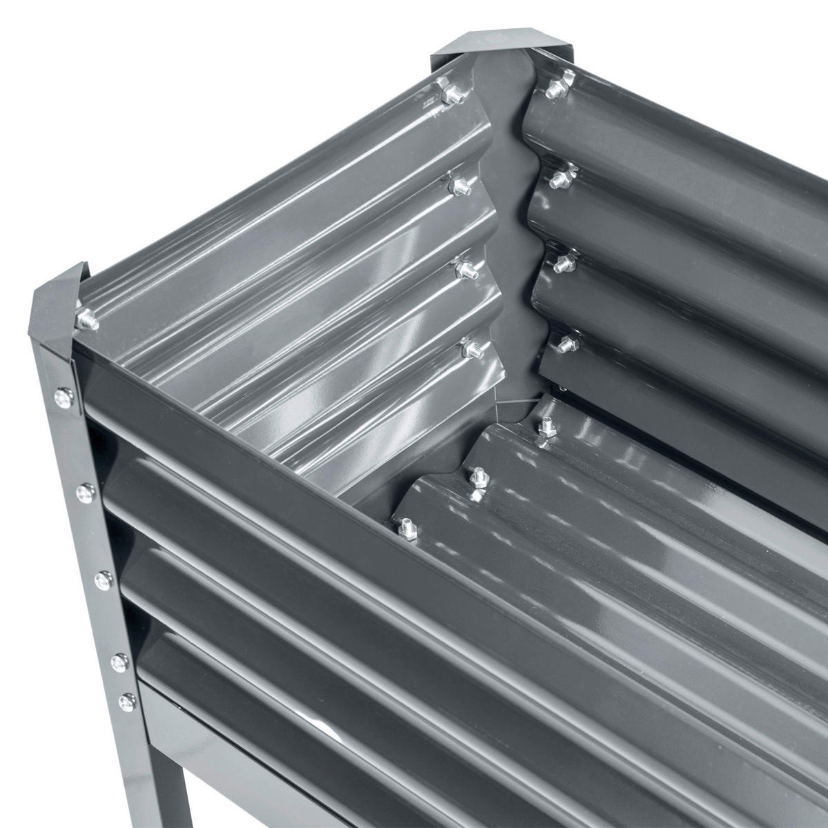 Outsunny Hochbeet silber Stahl B/H/L: ca. 45x80x100 cm Hochbeet - silber (100,00/45,00/80,00cm) - Outsunny